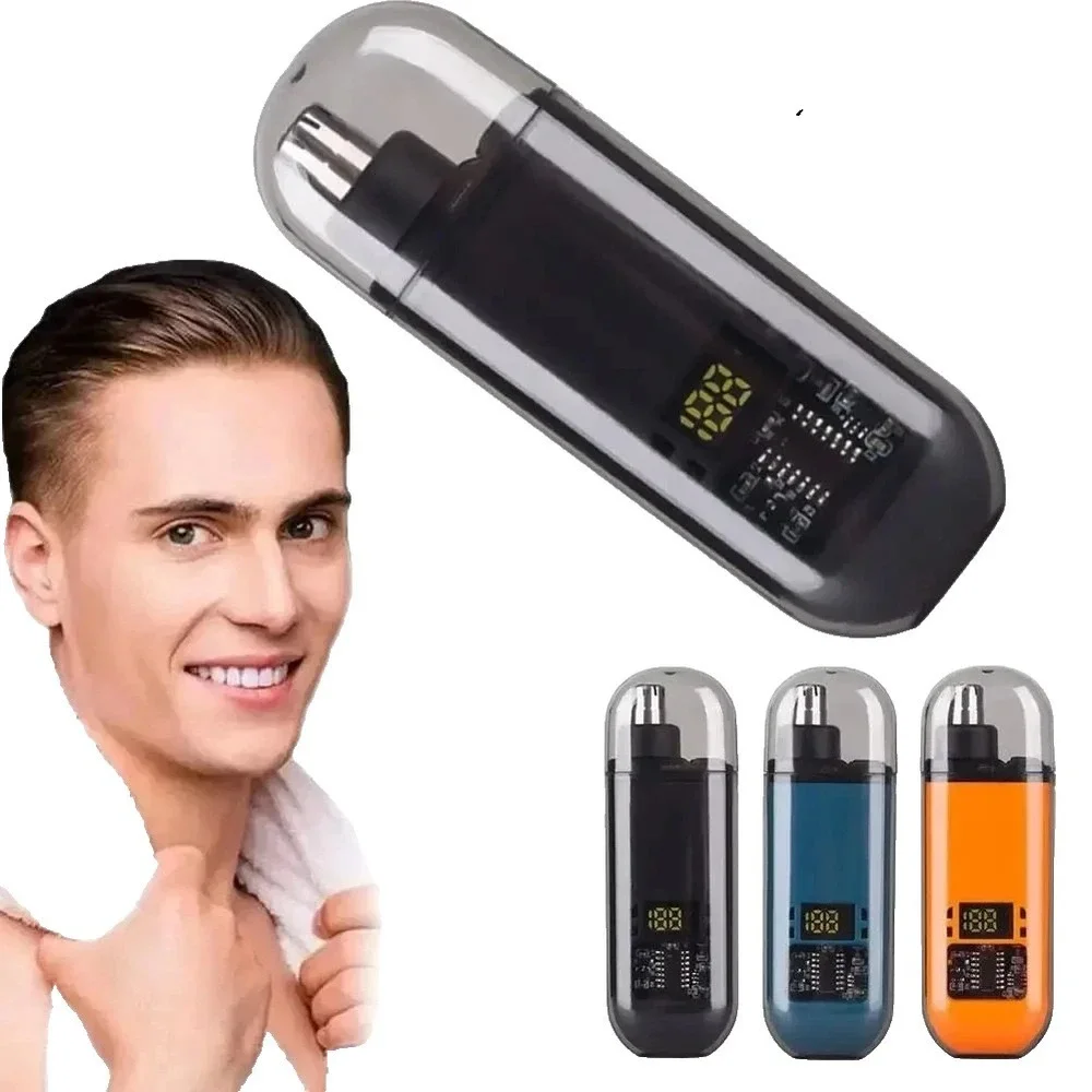 USB Rechargeable Nose Ear Hair Trimmer for Men Portable Clipper Original Blue